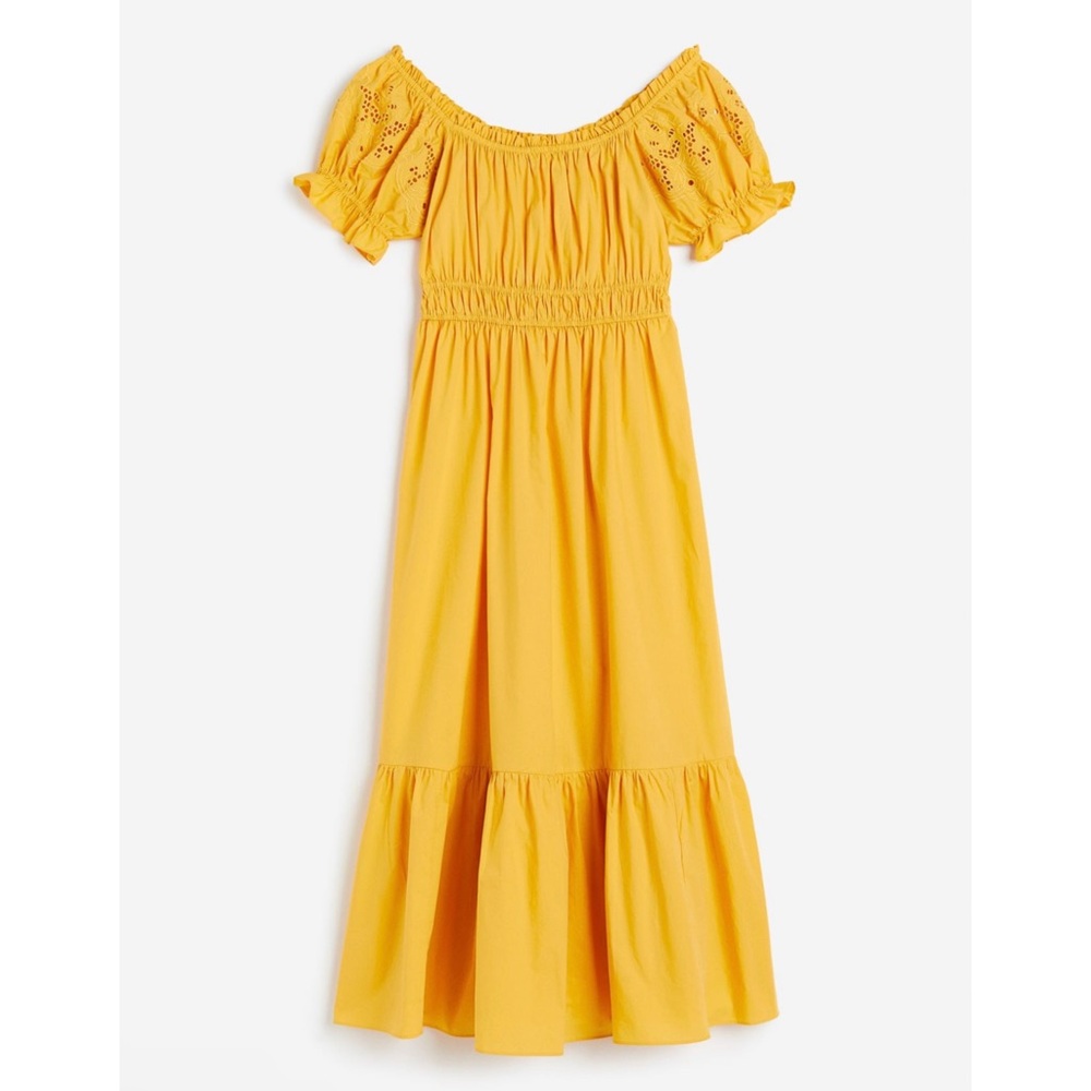 H&M Yellow Off-Shoulder Dress L